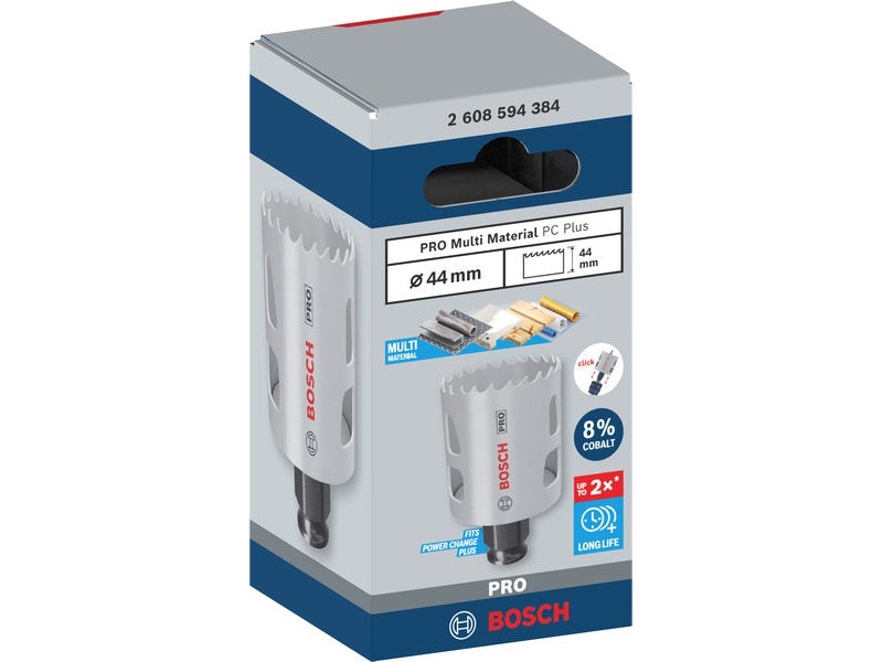 Žaga za izrezovanje lukenj PRO Multi Material PC Plus, 44mm, 2608594384
